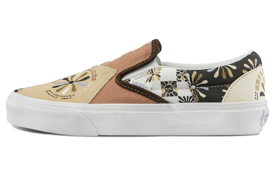 Vans Slip on Low top Skateboard Shoes Unisex Brown White