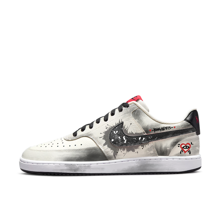 Nike Nike Court Vision 1 Abrasion Resistant Abrasion Resistant Low top Skateboard Shoes Unisex Beige Black