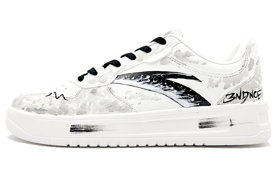 Anta Easy Slip Resistant Cushioning Abrasion Resistant Low top Skateboard Shoes Men's Gray White