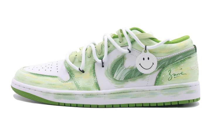 Jordan Jordan Air Jordan 1 Twilight Green Light Abrasion Resistant Low top Skateboard Shoes Unisex