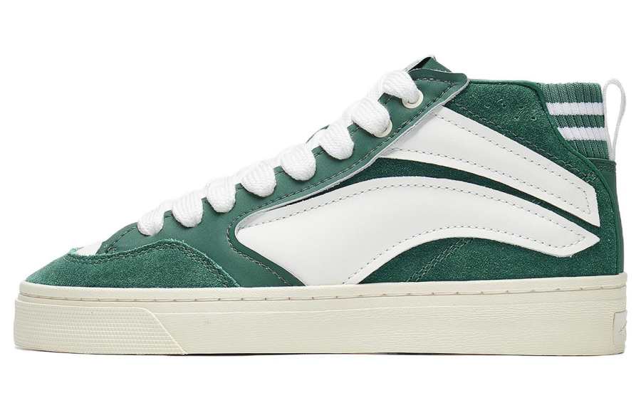 Li-Ning Li Ning Wave 180 VNTG Slip Resistant Abrasion Resistant Mid top Skateboard Shoes Men's Green White