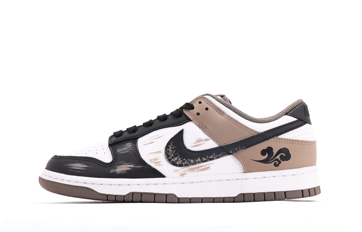 Nike Nike Dunk Leather Coverage Abrasion Resistant Low top Skateboard Shoes Unisex Brown Black