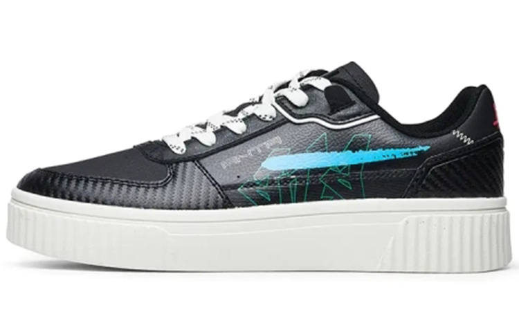Anta Life Collection Abrasion Resistant Slip Resistant Low top Skateboard Shoes Men's Black Blue