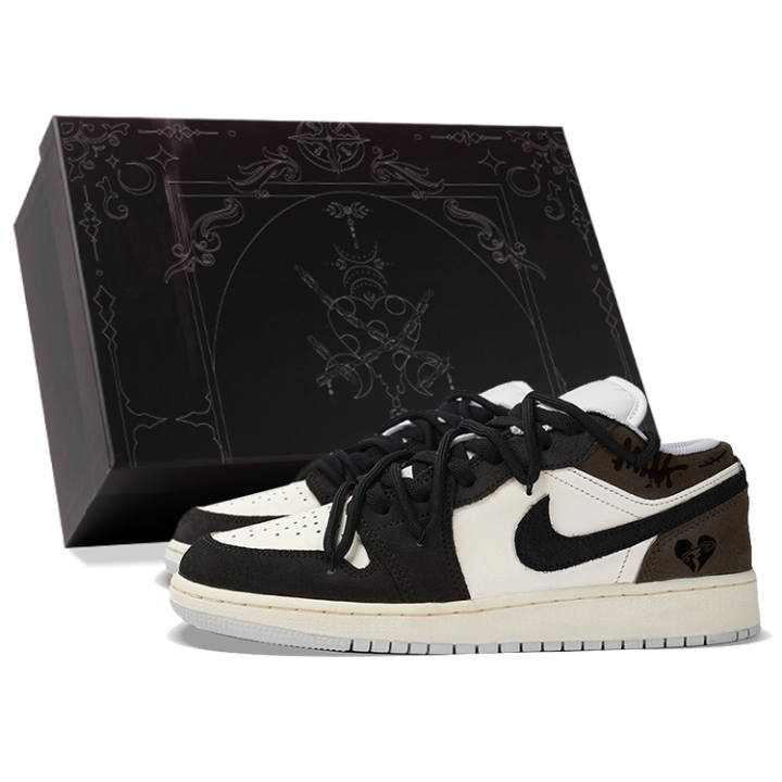 Jordan Jordan Air Jordan 1 Low top Skateboard Shoes Women's Black Brown