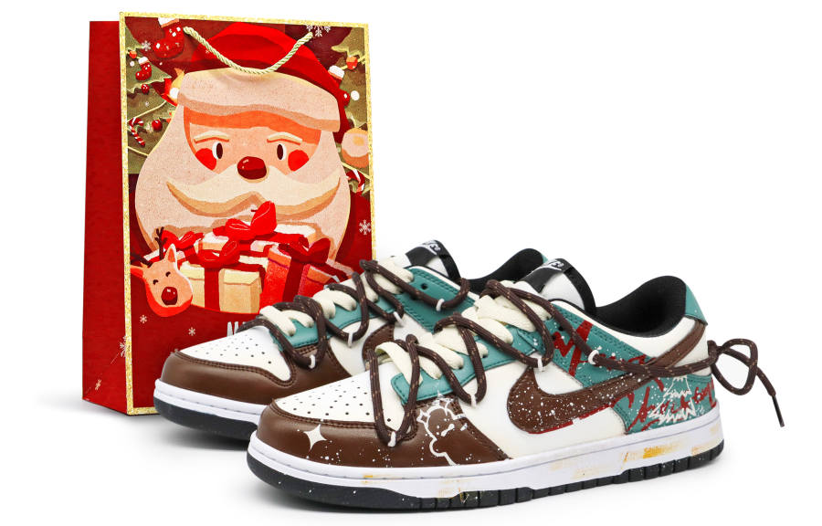 Nike Nike Dunk GS Crow Made, Gingerbread, Special Shopping Bag Cushioning, Wear Resistant Skateboard Shoes Women's