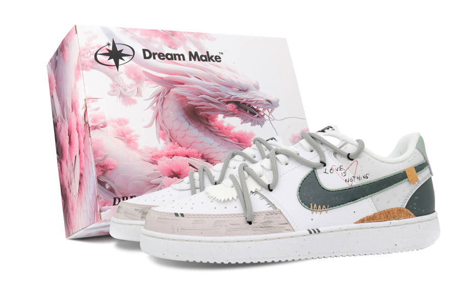 Nike Nike Court Vision 1 Slip Resistant Cushioning Abrasion Resistant Low top Skateboard Shoes Men's White