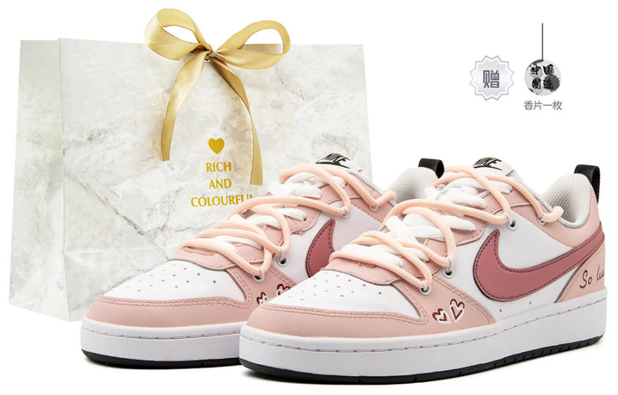 Nike Nike Court Borough Low2 Barbie Sweetheart Low top Skateboard Shoes Women's Beige Pink