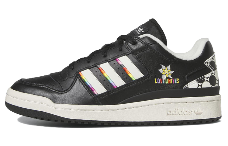 Adidas Originals FORUM RM PU Leather Comfortable Abrasion Resistant Low top Skateboard Shoes Unisex Black White