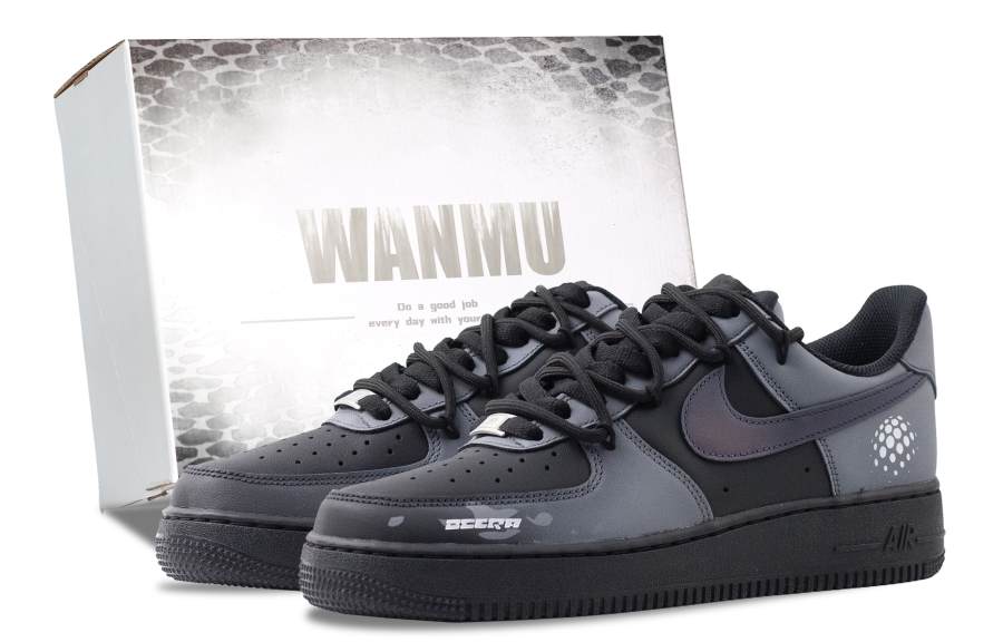 Nike Nike Air Force 1 Night Shadow Gray Trail Abrasion Resistant Low top Skateboard Shoes Unisex Black Gray