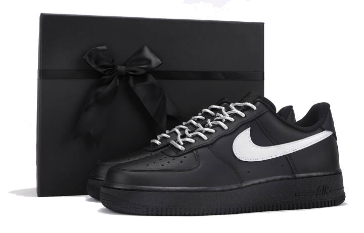 Nike Nike Air Force 1 Coverage Non Slip And Waterproof Low top Skateboard Shoes Unisex Black Silver