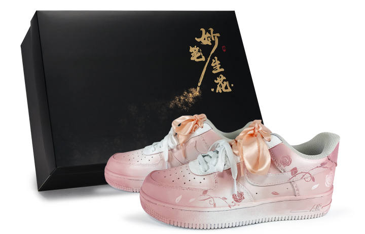 Nike Nike Air Force 1 Wondrous Words, Rose Love Language Slip Resistant Abrasion Resistant Low top Skateboard Shoes Unisex