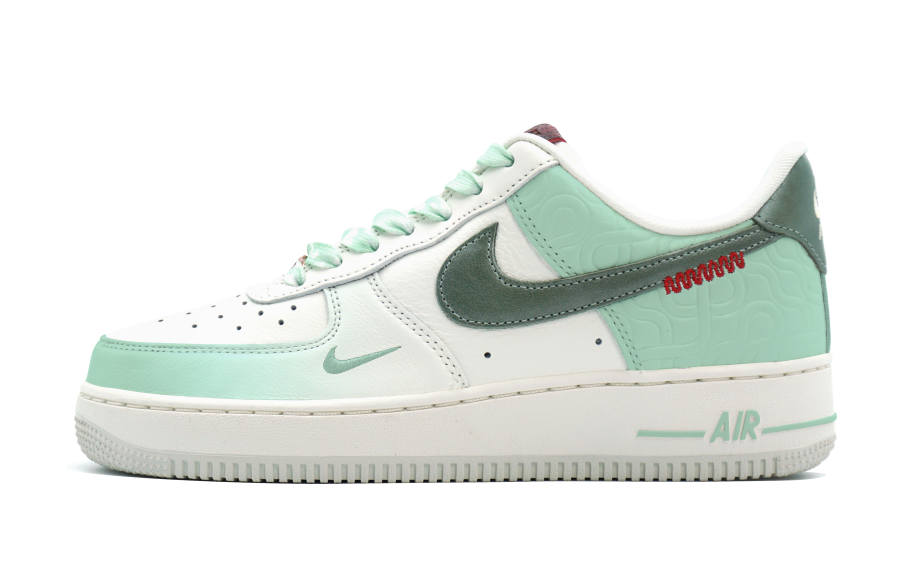 Nike Nike Air Force 1 Slip Resistant Abrasion Resistant Low top Skateboard Shoes Unisex White Green