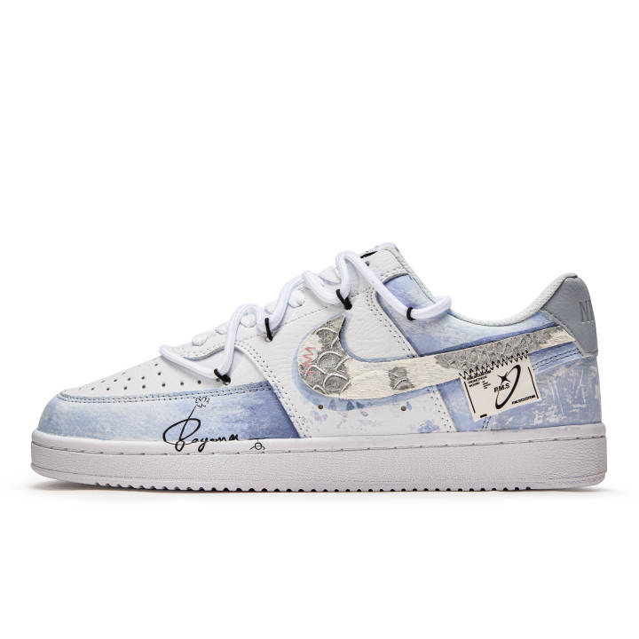 Nike Nike Court Vision 1 In The Cloud Mist Slip Resistant Low top Skateboard Shoes Men's Blue White