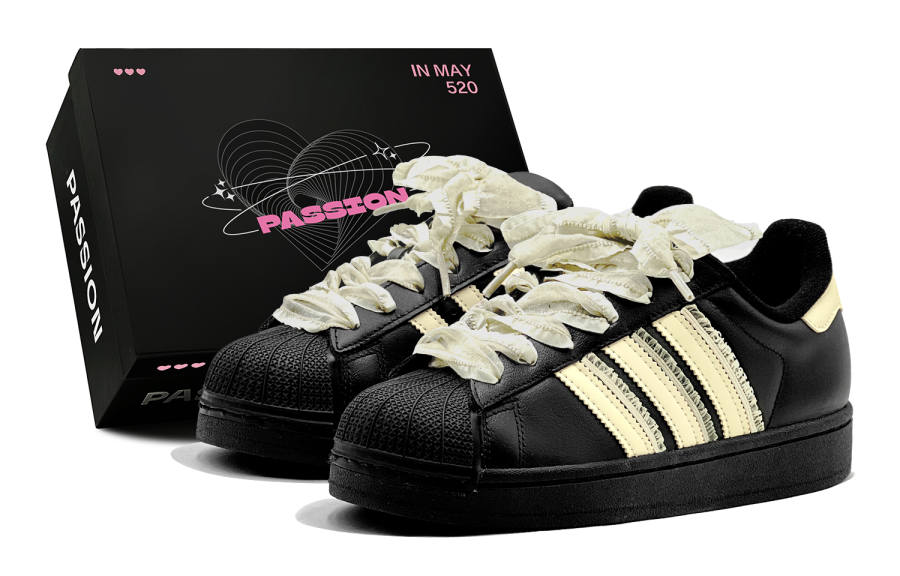 Adidas Originals Superstar 2 Romantic Treat, Cheese Lace, Girly, Fresh Low top Skateboard Shoes Unisex Light Yellow