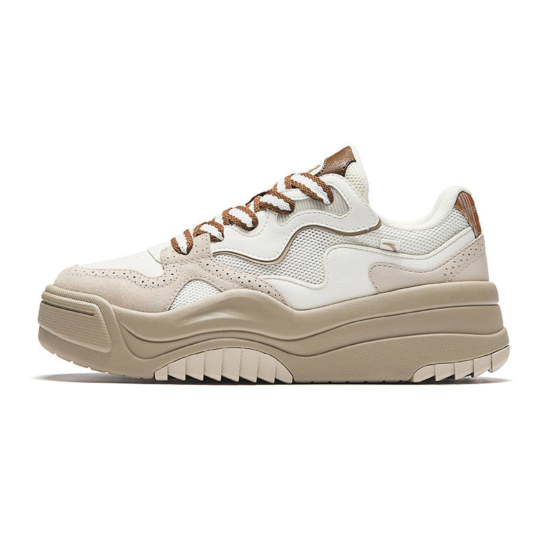 Anta Eggy Shoe 2.0 Height Increasing Lightweight Low top Skateboard Shoes Women's Ivory White