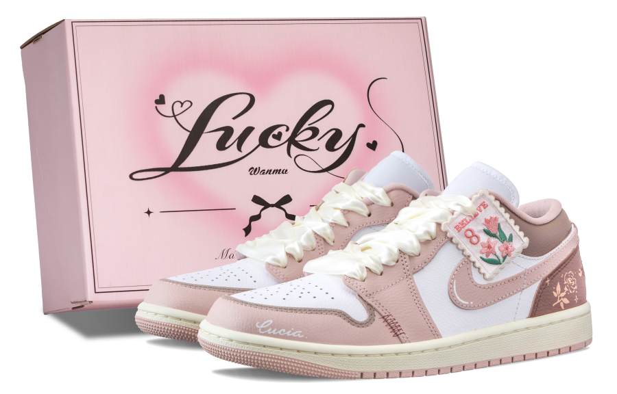Jordan Jordan Air Jordan 1 Sunrise Rose Slip Resistant Abrasion Resistant Low top Skateboard Shoes Women's Pink
