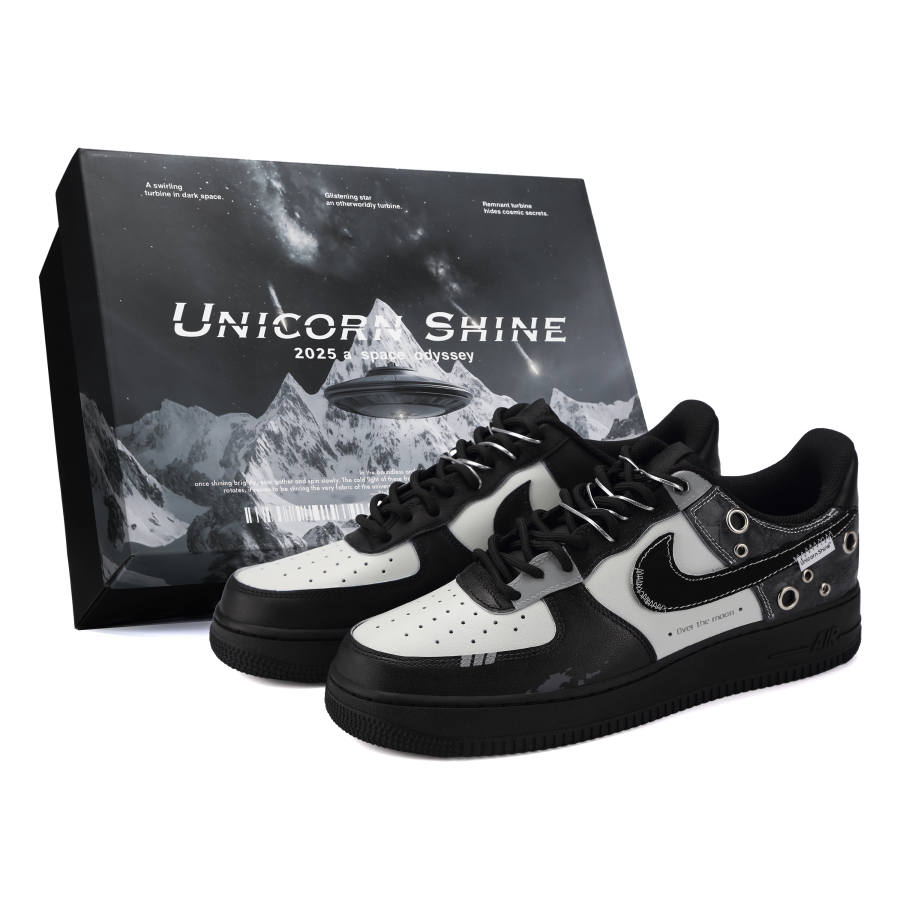 Nike Nike Air Force 1 Moon Wander Abrasion Resistant Abrasion Resistant Low top Skateboard Shoes Unisex Black Gray