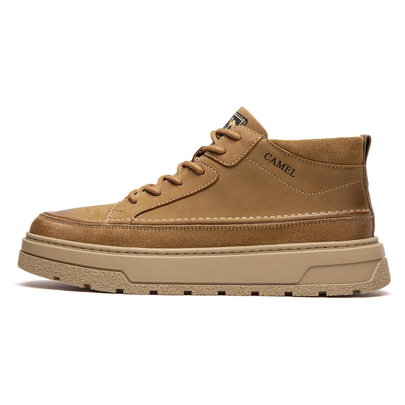 CAMEL Skateboard Shoes Men's High Top Yellow Brown/Khaki/Black