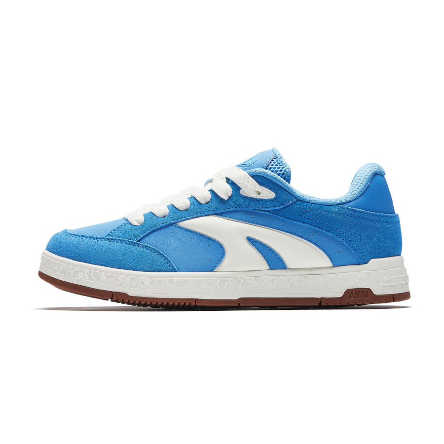 Anta Abrasion Resistant Lightweight Wear resistant And Lightweight Low top Skateboard Shoes Women's Blue White