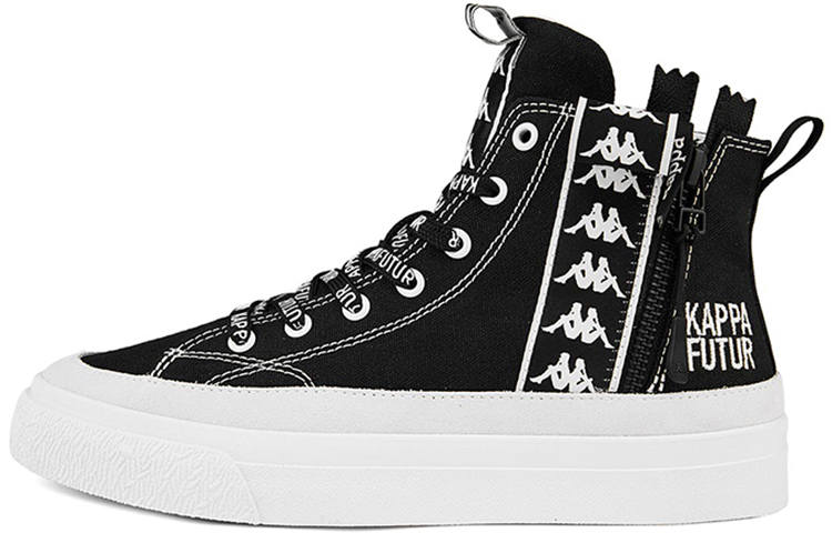 Kappa BANDA Slip Resistant Lightweight Non slip Lightweight High top Skateboard Shoes Unisex Black