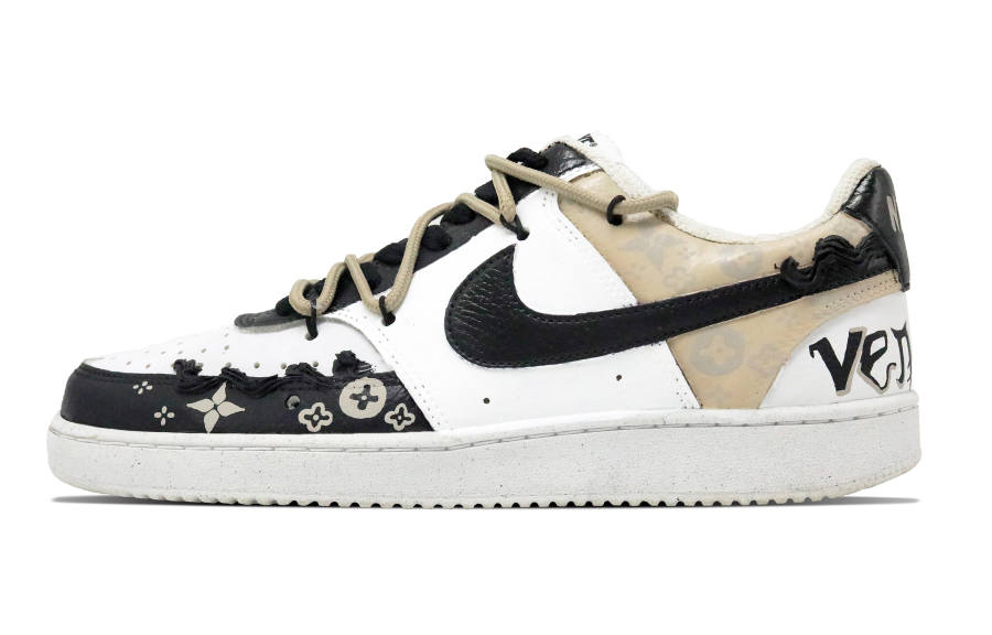 Nike Nike Court Vision 1 Luigi Ling Light Abrasion Resistant Low top Skateboard Shoes Unisex White Brown Black