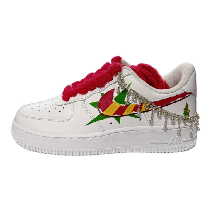 Nike Nike Air Force 1 07 Explosion Salt Leather Low top Skateboard Shoes Men's White Red Yellow