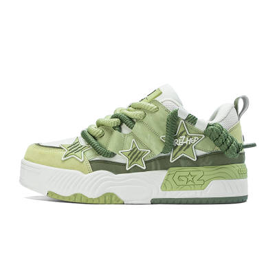 GREZHER Slip Resistant, Abrasion Resistant, Height Increasing Low top Skateboard Shoes Unisex Avocado Green