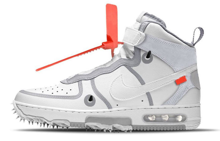Nike OFF WHITE x Nike Air Force 1 Synthetic Leather, Split Cow Leather, Artificial Leather Slip Resistant Abrasion Resistant