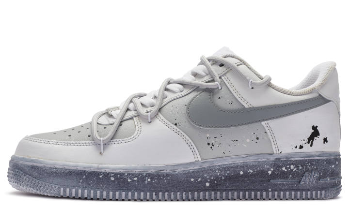 Nike Nike Air Force 1 Low top Skateboard Shoes Men's Gray White