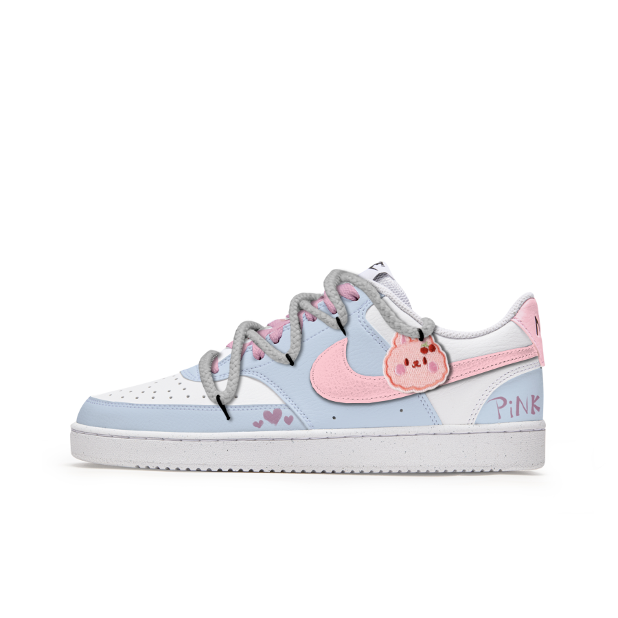 Nike Nike Court Vision 1 Slip Resistant Abrasion Resistant Low top Skateboard Shoes Men's Blue Pink