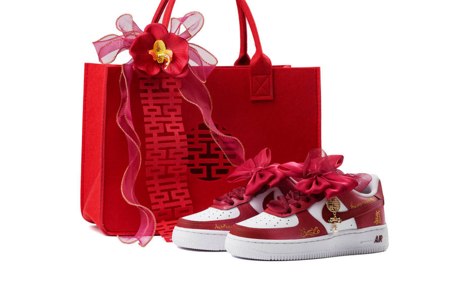 Nike Nike Air Force 1 Slip Resistant Slip Resistant Low top Skateboard Shoes Unisex White Red