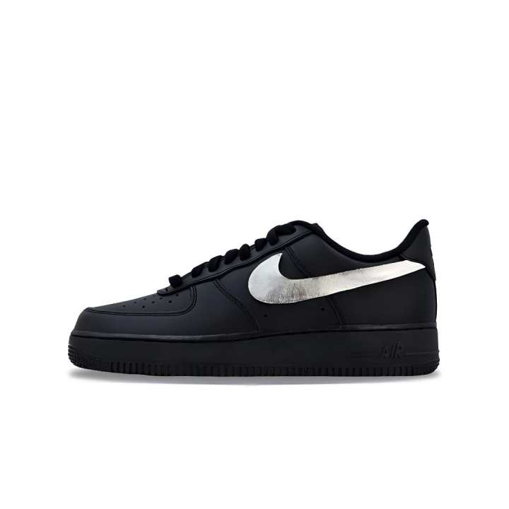 Nike Nike Air Force 1 Mirror Finish Silver Groove Slip Resistant Abrasion Resistant Low top Skateboard Shoes Unisex