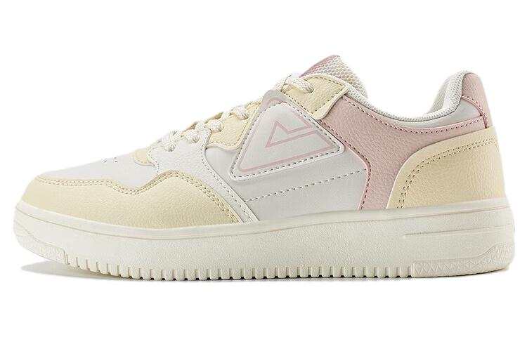 PEAK Slip Resistant Abrasion Resistant Low top Skateboard Shoes Women's White Yellow Pink