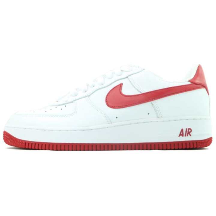 Nike Nike Air Force 1 Slip Resistant Abrasion Resistant Low top Skateboard Shoes Men's White Red