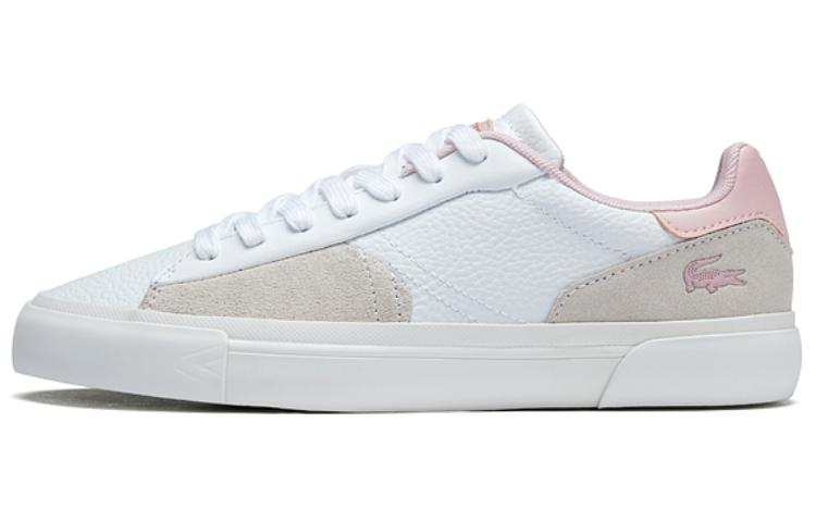 LACOSTE Leather Low top Skateboard Shoes Women's White