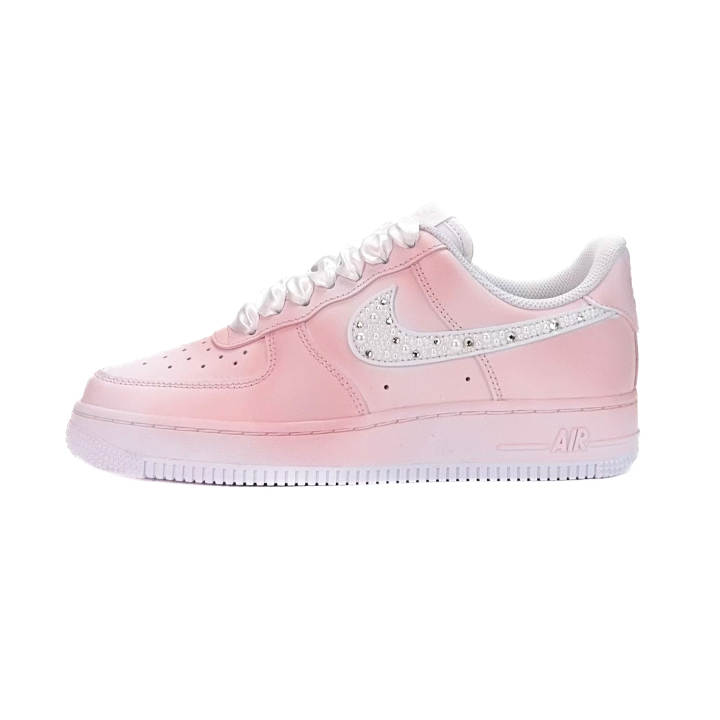 Nike Nike Air Force 1 Pink Mist Meteor Abrasion Resistant Low top Skateboard Shoes Unisex Pink