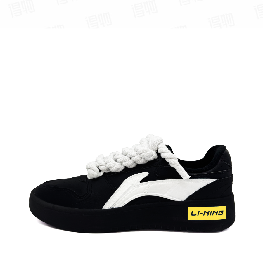 Li-Ning Li Ning Slip Resistant Abrasion Resistant Low top Skateboard Shoes Men's Black Yellow