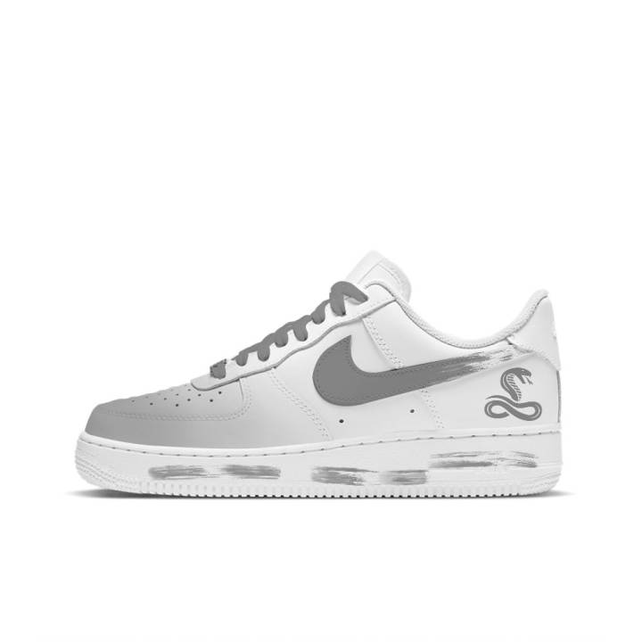 Nike Nike Air Force 1 Cow Leather Coverage Thermal Coverage Low top Skateboard Shoes Women's Gray White