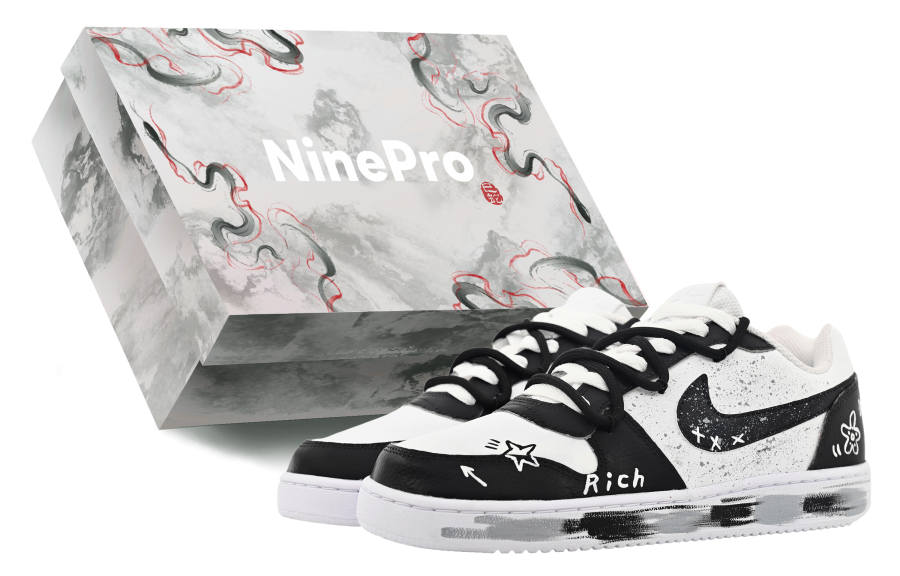 Nike Nike EBERNON Abrasion Resistant Balance Low top Skateboard Shoes Unisex Black White