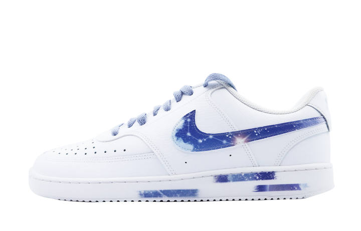 Nike Nike Court Vision Low Leather Slip Resistant Lightweight Non slip Lightweight Low top Skateboard Shoes GS Blue White