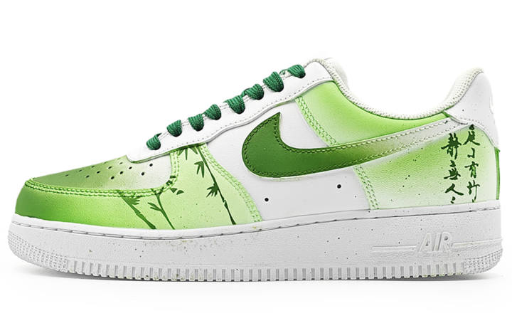 Nike Nike Air Force 1 Abrasion Resistant Low top Skateboard Shoes Unisex White Green