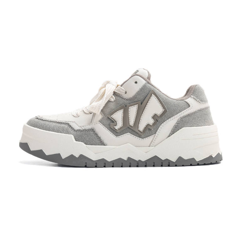Jifffly Canvas Low top Skateboard Shoes Unisex Light Gray
