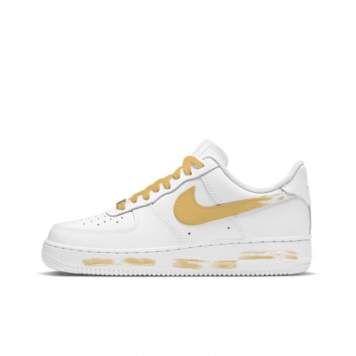 Nike Nike Air Force 1 Alert Abrasion Resistant Abrasion Resistant Low top Skateboard Shoes Unisex White Yellow