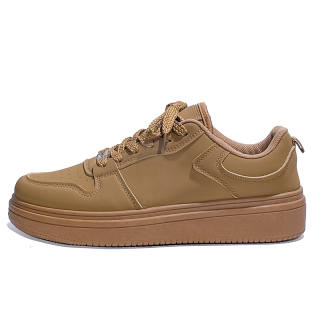 HUANQIU Microfiber Leather Slip Resistant Cushioning Low top Skateboard Shoes Men's Deep Earth Yellow