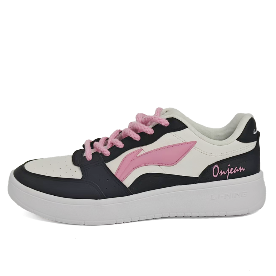 Li-Ning Li Ning Slip Resistant, Abrasion Resistant, Lightweight Low top Skateboard Shoes Men's White Black Pink