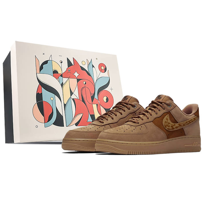 Nike Nike Air Force 1 Slip Resistant, Abrasion Resistant, Lightweight Low top Skateboard Shoes Unisex Wheat