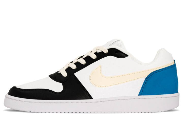 Nike Nike EBERNON NikeEBER Leather Abrasion Resistant Breathable Low top Skateboard Shoes Men's Black Blue White