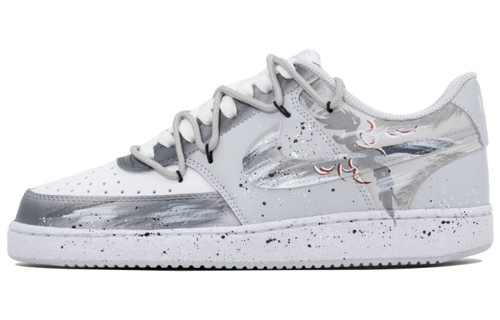 Nike Nike Court Vision Feather Breaks The Wind Abrasion Resistant Low top Skateboard Shoes Men's White Gray