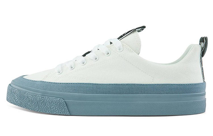 Kappa Fabric Slip Resistant, Abrasion Resistant, Lightweight Low top Skateboard Shoes Unisex White Blue