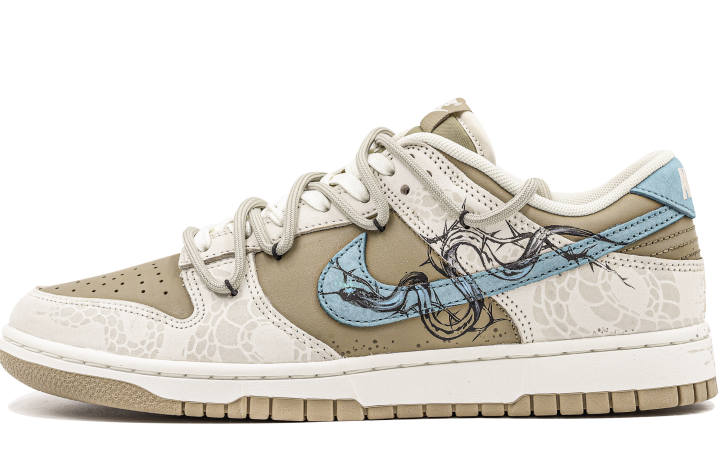 Nike Nike Dunk LOW Box Action, Serpent Lucky, Snake Fortune, Year Of The Snake, Subtle Texture, Hand Drawn Slip Resistant